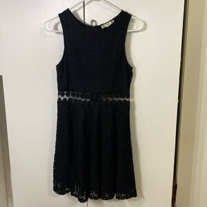 Floral lace black dress, lined